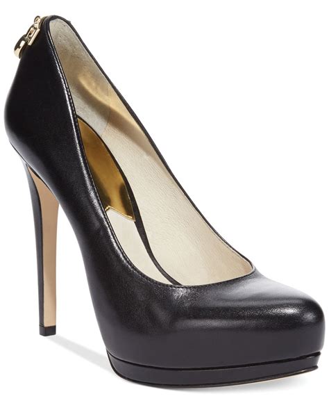 michael kors black shoes with heels|michael kors closed toe pumps.